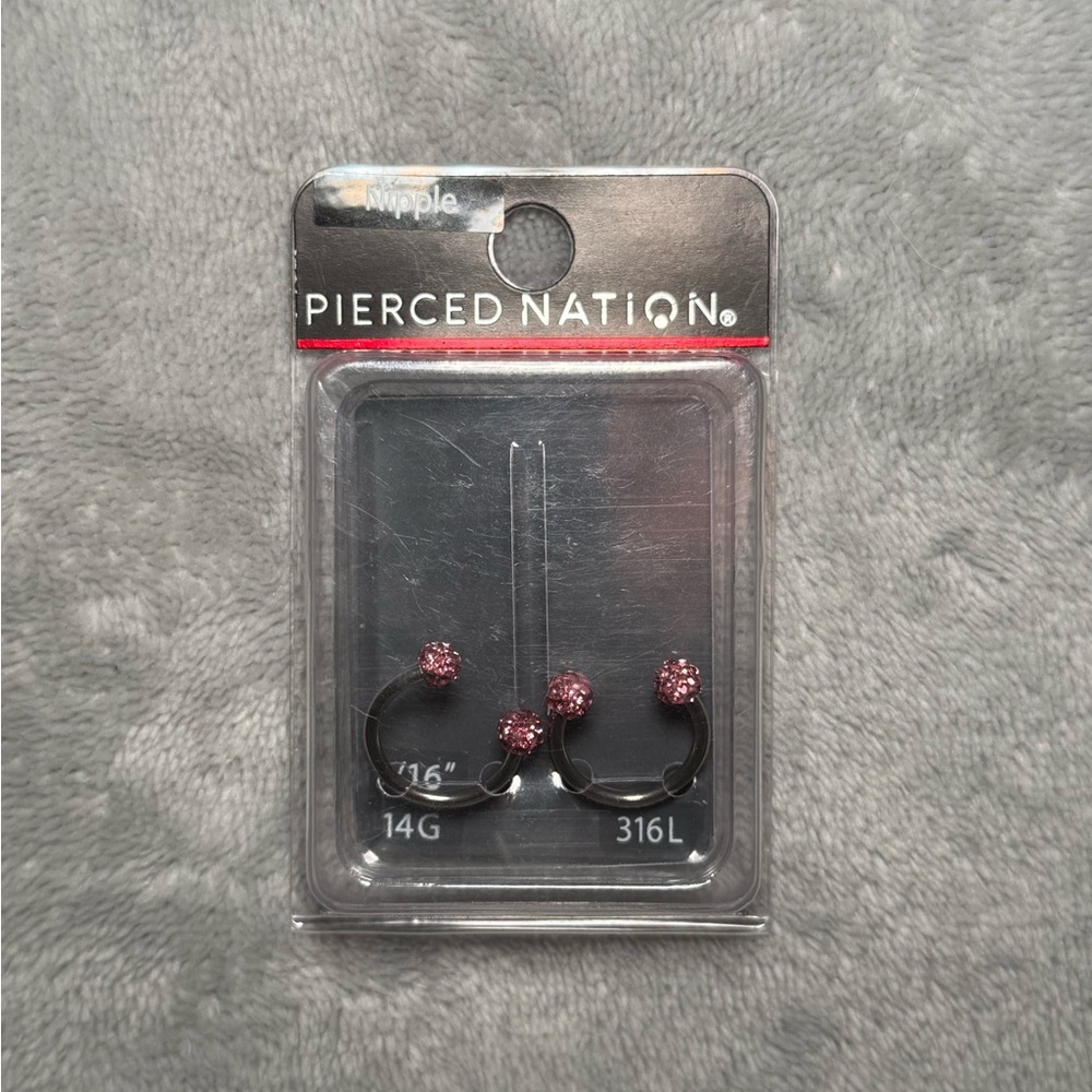 Pierced Nation Black and Pink Hoop Earrings